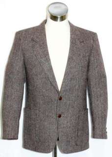 HARRIS TWEED Men WOOL BROWN Suit JACKET Coat/50/40 42 M  