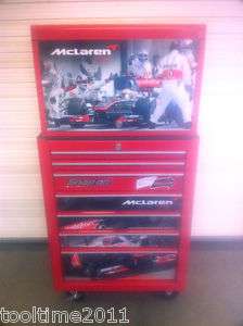  ON MCLAREN TOP AND BOTTOM TOOL BOX.LEWIS AND JENSEN.RED.16 DRAWER.NEW