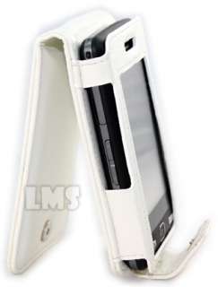 WHITE FLIP LEATHER CASE COVER FOR LG COOKIE KP500/501  