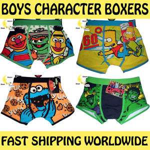 Boys Boxers Sesame Street Simpsons Cookie Monster Hulk  