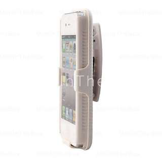 US$ 8.49   Shell + Holster Belt Clip Combo Case for iPhone 4 (White 