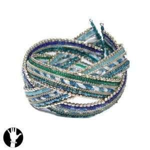   sg paris women bracelet rigid bracelet gold blue comb glass Jewelry
