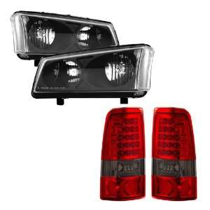   Chevy Silverado Black Headlights + LED Tail Lights Combo Automotive