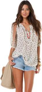 ANGIE LEAF PRINTED STUD TOP  Womens  Clothing  Tops & Tees  Swell 