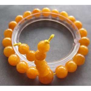  Yellow Jade Beads Tibet Buddhist Prayer Bracelet Mala 