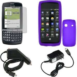  Combo Solid Purple Silicone Skin Case Faceplate Cover + LCD Screen 