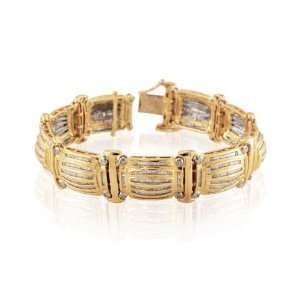    Mens Solid 14k Yellow Gold 9.75 ctw Diamond Bracelet Jewelry