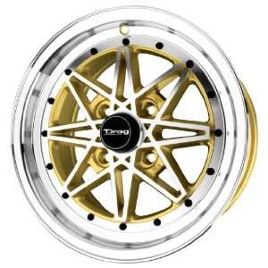  Drag D20 Gold Wheel with Machined Face (15x7/4x100mm 