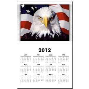 Calendar Print w Current Year Eagle on American Flag