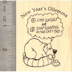    New Years Dog Rubber Stamp, Resolution Arts, Crafts & Sewing