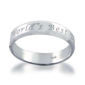  6.30 grams 925 Sterling Silver Engraved Worlds Best Dad 