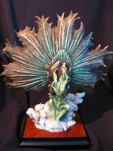 Rare Collectable Italian Giuseppe Armani Figurine Peacocks Pride, Mint 