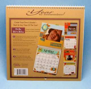 12 MONTH Blank CALENDAR PAGES KIT ~ 8 x 8  