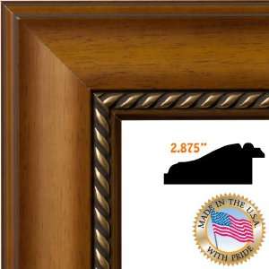  11x17 / 11 x 17 Light Walnut / Gold Rope II Picture Frame 