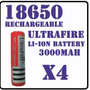 7v 18650 3000mAh UltraFire Rechargeable Battery  