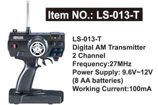 Comes COMPLETE ready to run with 12v battery pack, AC wall charger and 