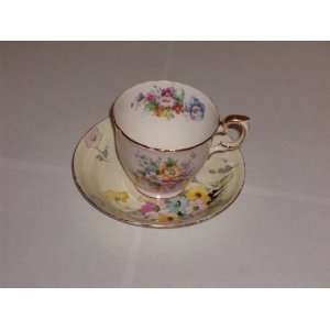  Antique Fine Bone China Crown Stafford Shire Tea Cup and 