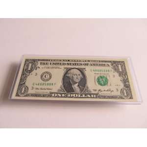   Lucky Money One Dollar Bill Note Fortune # 8 Eight 