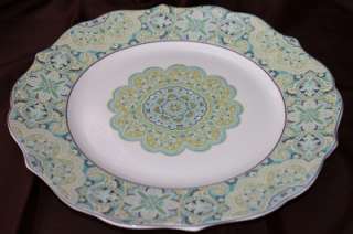 222 FIFTH LYRIA TEAL DINNER PLATES S/4  