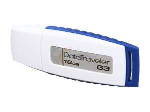 Kingston DataTraveler G3 16GB USB 2.0 Flash Drive (White & Blue) Model 