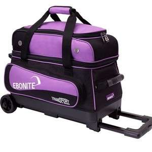   Transport II Black/Purple 2 Ball Double Roller Bowling Bag NEW  