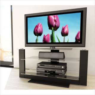 Sonax Atlantic 32 52 Inch Flat Panel TV Stand in Black Lacquer Finish 