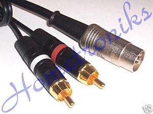 AUDIOPHILE 5 PIN DIN TO 2x PHONO PLUGS FOR QUAD, NAIM  