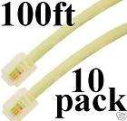Lot10 100ft long Telephone/Phon​e Line Cord/Cable 4wire RJ11 6P4C 