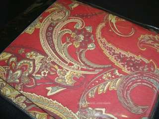 NEW RALPH LAUREN BATH SHOWER CURTAIN PAISLEY FLORAL SCROLL RED SPICE 