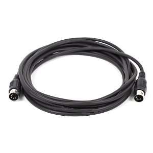  20ft MIDI Cable with 5 Pin DIN Plugs   Black Electronics