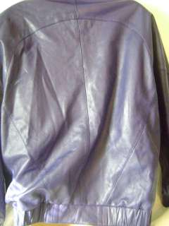 PURPLE North Beach Leather Skirt Suit Michael Hoban M L  