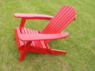 Deluxe White Cedar Adirondack Folding Chair Barn Red  