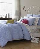  Style&co. Bedding, Smocked Blue 3 Piece Duvet 