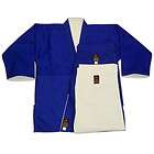 fuji reversible judo gi double weave uniform blue and white