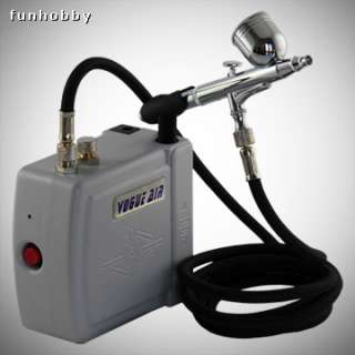 beginner s air compressor with gravity feed dual action airbrush 