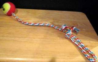 20 LONG ROPE WITH TENNIS BALL TUG OF WAR DOG TOY NEW  
