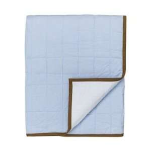  Metro Quilted Toddler Throw Play Mat in Blue and Chocolate 