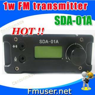   01A 1W FM PLL radio broadcast transmitter PcControl antenna kit  