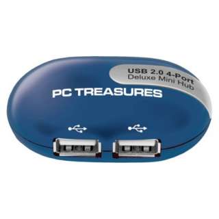 PC Treasures 4 Port USB Hub   Navy (7208)