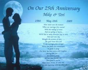 OUR ANNIVERSARY PERSONALIZED POEM HUSBAND OR WIFE GIFT  