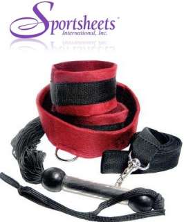 Sportsheets Red Wrist OR Ankle Cuffs Restraints 42 Black Connectors 