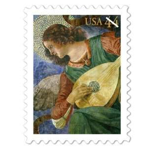 Angel with Lute 44 cent stamps first day 10 21 2010 cancelation 