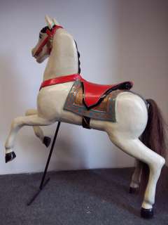 ANTIQUE WOODEN CAROUSEL HORSE 1930s FAIRGROUND   NOBLE & HAND PAINTED 