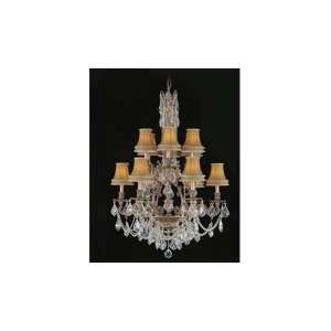  Tier Chandelier in Antique Silver with Clear Strass Pendalogue crystal