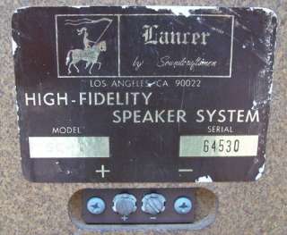 VINTAGE SOUNDCRAFTSMEN LANCER SPEAKER  