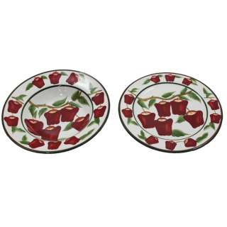 Country Apple Collection 2 Piece Serving Platter & Bowl Set 