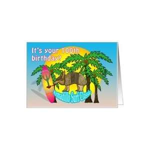   Funny Armadillo Surfing Beach and Palm Trees Card Toys & Games