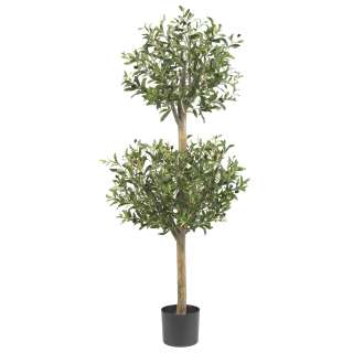 5FT Silk Artificial Olive Double Ball Topiary Tree ~ Garden Elegance 