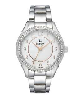 Bulova Watch, Womens Stainless Steel Bracelet 96L146   Bulova 