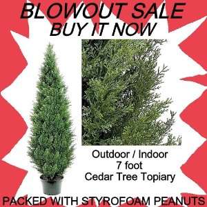  7 Potted Artificial Cedar Topiary Tree
